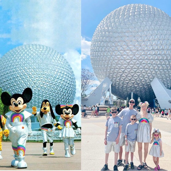 New York Couture *One of a Kind* Handmade Retro 80’s Epcot Puff Sleeve Dress - Picture 5 of 9